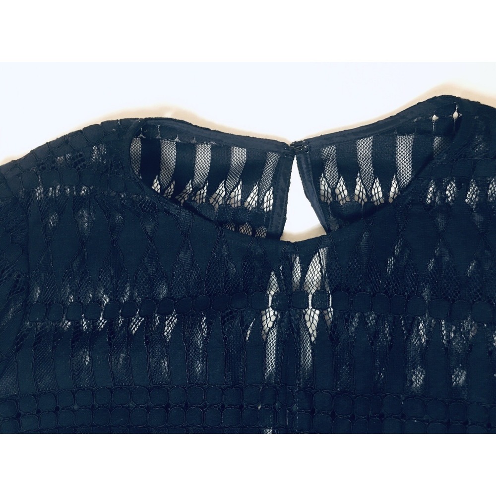 TRINA TURK Wynton Dress Sz 6 Long‎ Sleeve Lace Navy Cocktail Party Dress Wedding - Picture 6 of 12